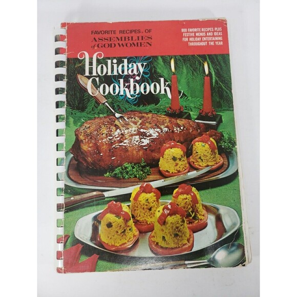 Holiday Cookbook Assemblies of God Women 900 Recipes for All Holidays VTG 1971 - Picture 1 of 16